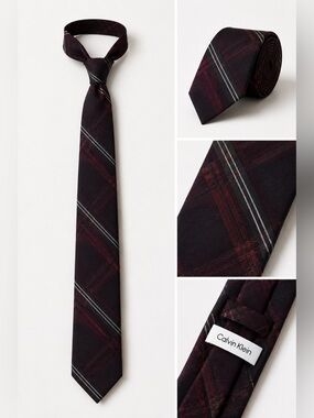 Calvin Klein Men Burgundy Tie Very Stylish Men Tie